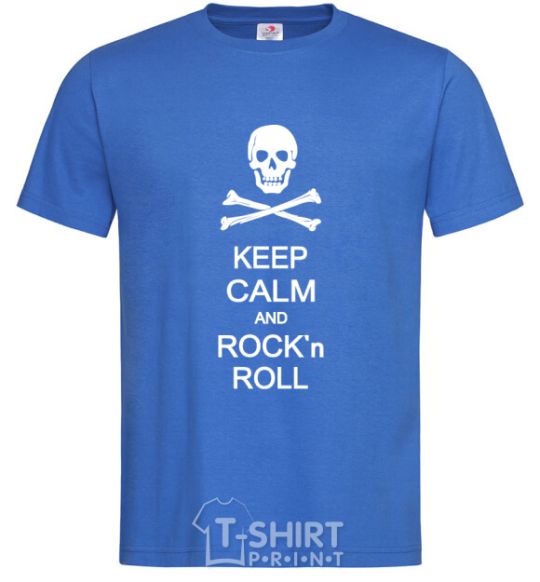 Men's T-Shirt keep calm and R'nR royal-blue фото