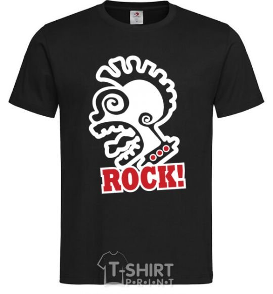 Men's T-Shirt Rock! with a face black фото