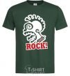 Мужская футболка Rock! с лицом Темно-зеленый фото