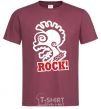 Men's T-Shirt Rock! with a face burgundy фото