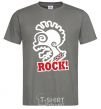 Men's T-Shirt Rock! with a face dark-grey фото