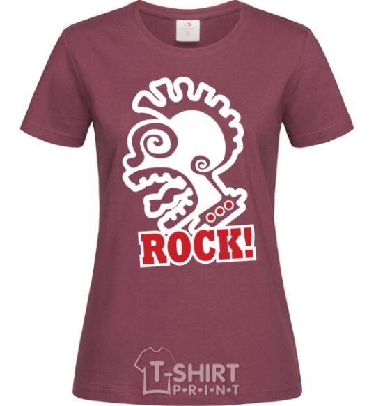 Женская футболка Rock! с лицом Бордовый фото