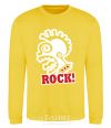 Sweatshirt Rock! with a face yellow фото