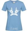 Women's T-shirt Hard ROCK sign sky-blue фото