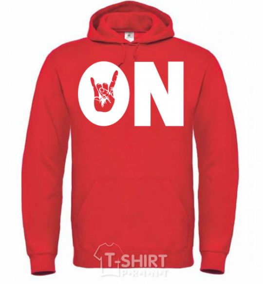 Men`s hoodie ON bright-red фото