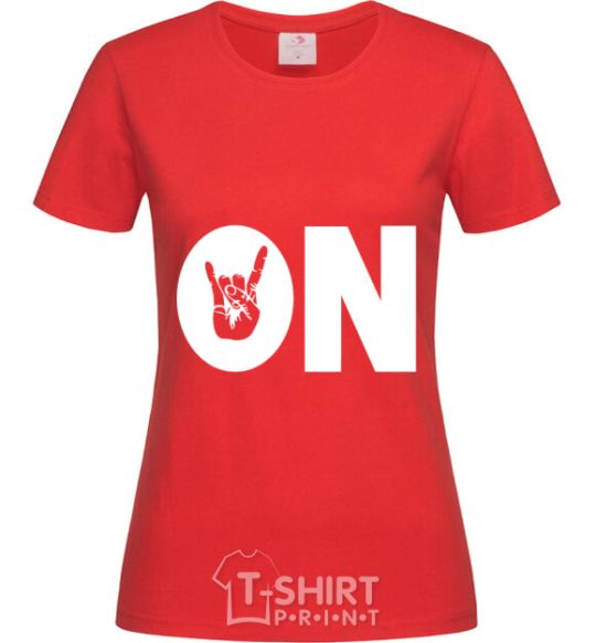 Women's T-shirt ON red фото