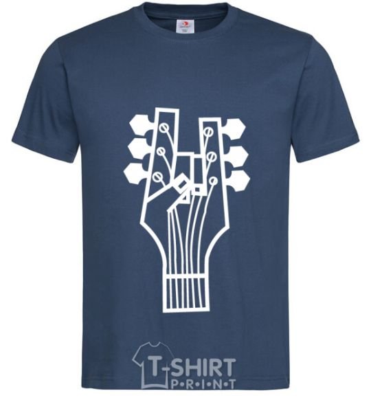 Men's T-Shirt head guitar navy-blue фото