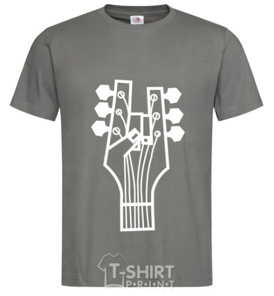 Men's T-Shirt head guitar dark-grey фото