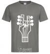 Men's T-Shirt head guitar dark-grey фото