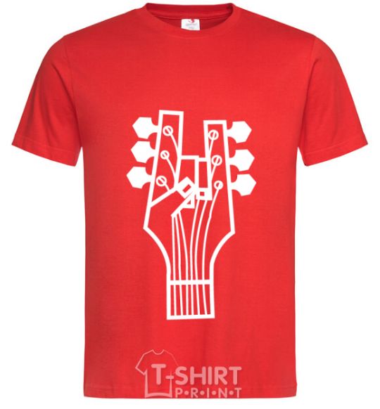 Men's T-Shirt head guitar red фото