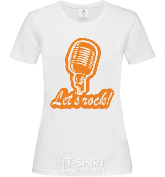 Женская футболка Let's rock Белый фото