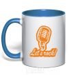 Mug with a colored handle Let's rock royal-blue фото