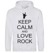 Men`s hoodie keep calm and love rock sport-grey фото
