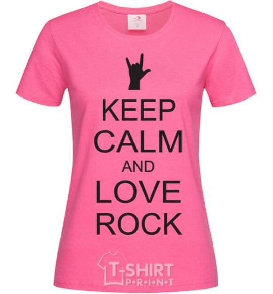 Women's T-shirt keep calm and love rock heliconia фото