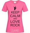 Women's T-shirt keep calm and love rock heliconia фото