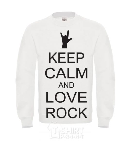 Свитшот keep calm and love rock Белый фото