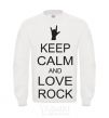 Sweatshirt keep calm and love rock White фото