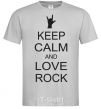 Мужская футболка keep calm and love rock Серый фото