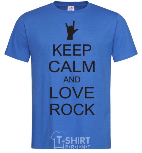 Men's T-Shirt keep calm and love rock royal-blue фото