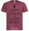 Men's T-Shirt keep calm and love rock burgundy фото