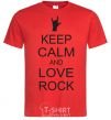 Men's T-Shirt keep calm and love rock red фото