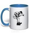Mug with a colored handle Rockman royal-blue фото