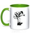 Mug with a colored handle Rockman kelly-green фото