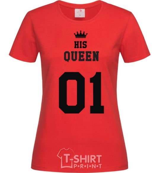 Women's T-shirt His queen red фото