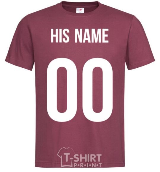 Men's T-Shirt His name burgundy фото
