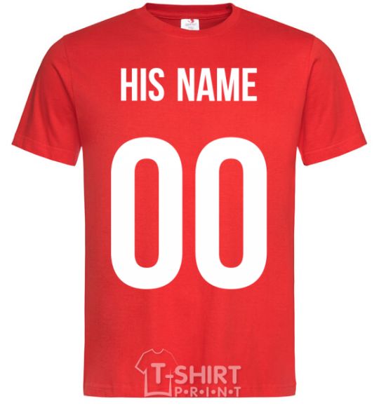 Men's T-Shirt His name red фото