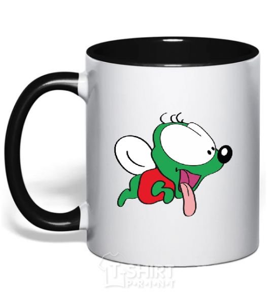 Mug with a colored handle Vzhik black фото