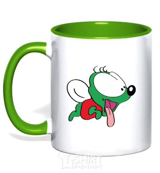 Mug with a colored handle Vzhik kelly-green фото