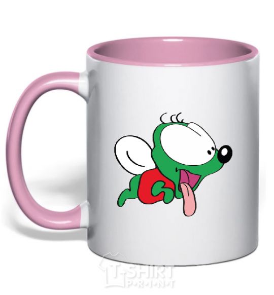 Mug with a colored handle Vzhik light-pink фото