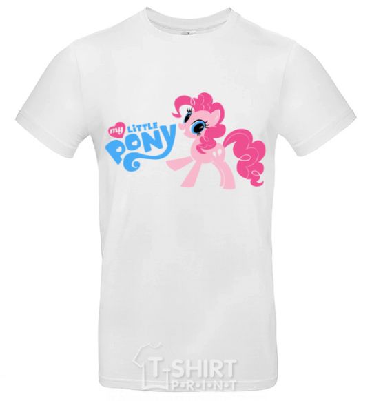 Мужская футболка My little pony pink Белый фото