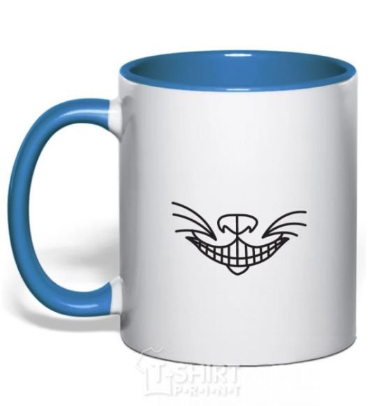 Mug with a colored handle Cat's cheese royal-blue фото