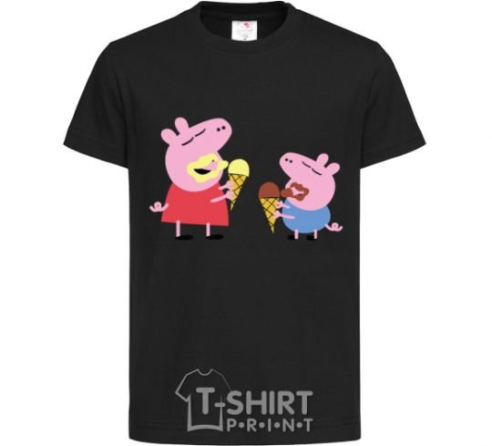 Kids T-shirt Peppa and Josh black фото