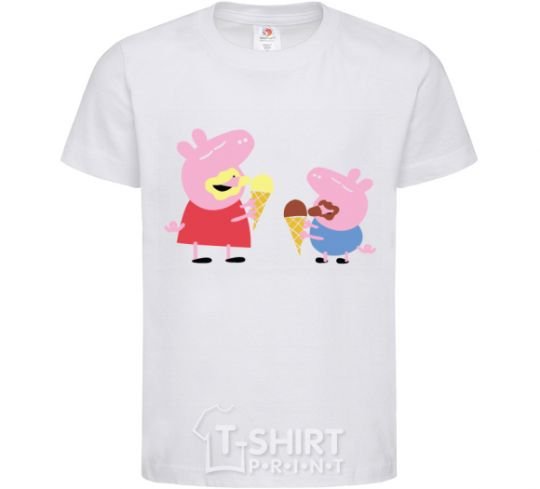 Kids T-shirt Peppa and Josh White фото