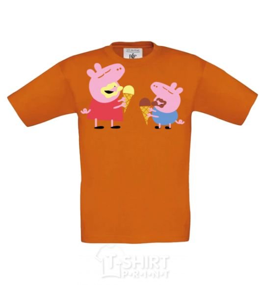 Kids T-shirt Peppa and Josh cornsilk фото