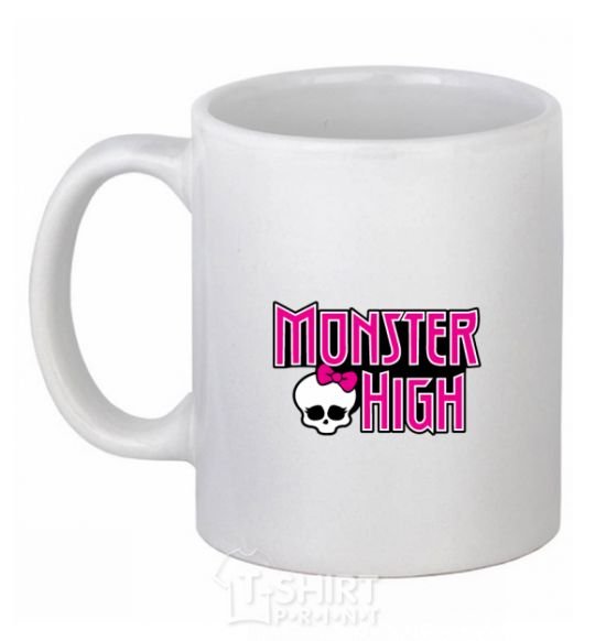 Чашка керамическая Monster high pink Белый фото