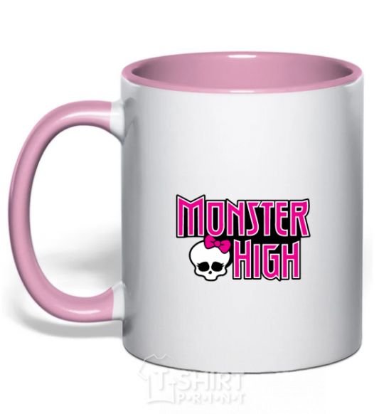 Чашка с цветной ручкой Monster high pink Нежно розовый фото