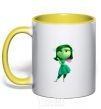 Mug with a colored handle green fairy yellow фото