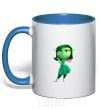 Mug with a colored handle green fairy royal-blue фото