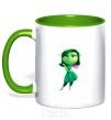 Mug with a colored handle green fairy kelly-green фото