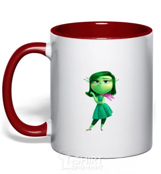 Mug with a colored handle green fairy red фото