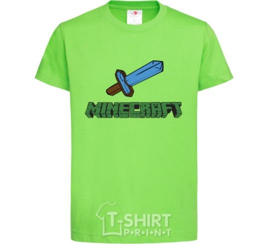 Детская футболка Minecraft with sword Лаймовый фото