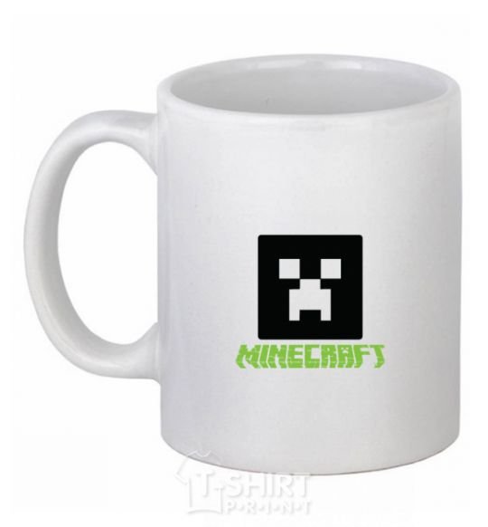 Ceramic mug Minecraft green White фото