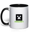 Mug with a colored handle Minecraft green black фото