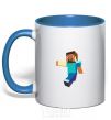 Mug with a colored handle Minecraft Lego royal-blue фото