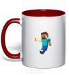 Mug with a colored handle Minecraft Lego red фото