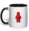 Mug with a colored handle Lego Red black фото